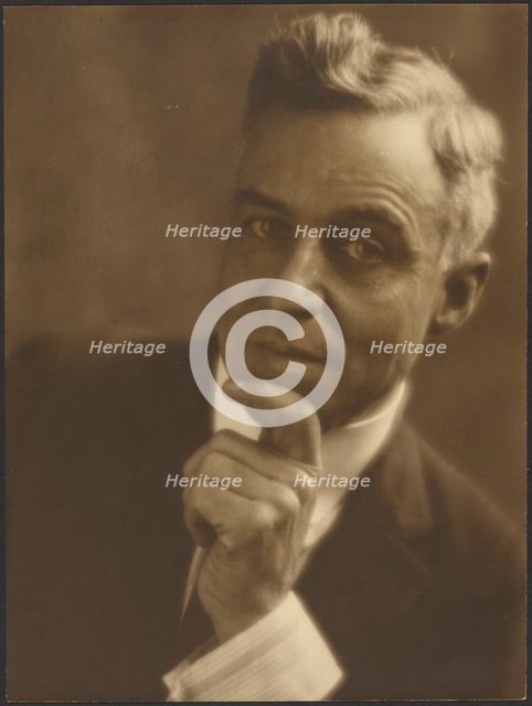 Portrait of a Man with Chin in Hand, 1907-1943. Creator: Louis Fleckenstein.