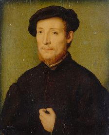 Portrait of a Man with His Hand on His Chest, 1540-45. Creator: Corneille de Lyon