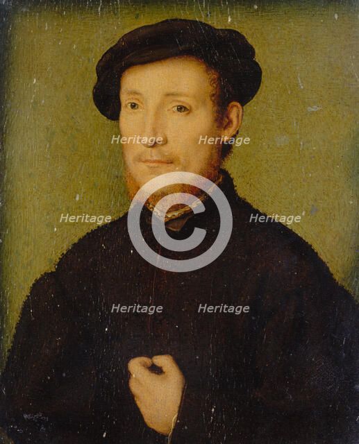 Portrait of a Man with His Hand on His Chest, 1540-45. Creator: Corneille de Lyon.