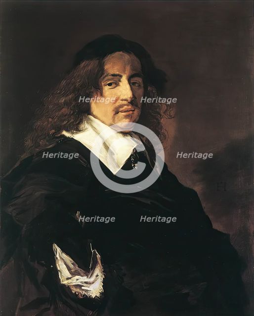 Portrait of a man with long hair and a mustache, 1653. Creator: Frans Hals.