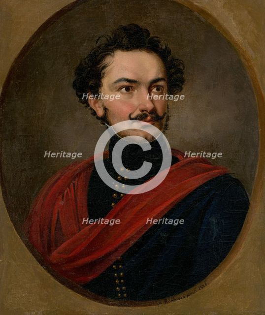 Portrait of a man with moustache, 1826. Creator: János Rombauer.