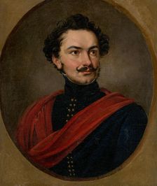 Portrait of a man with moustache, 1826. Creator: János Rombauer