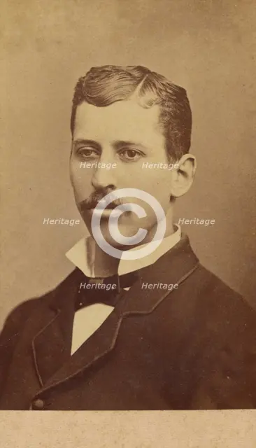 Portrait of a man with moustache, about 1875. Creator: Charles H Volquarts.