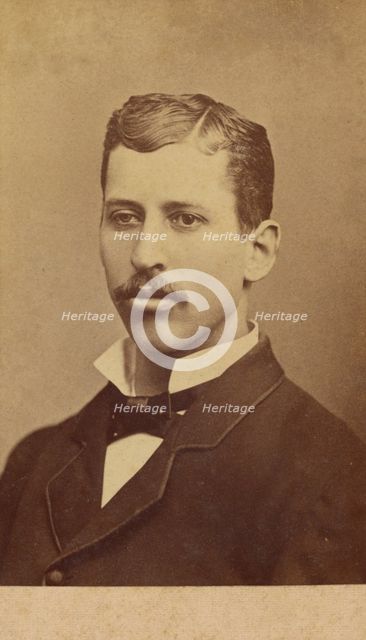 Portrait of a man with moustache, about 1875. Creator: Charles H Volquarts.