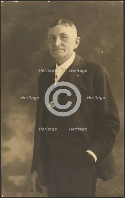 Portrait of a Man with Ornate Watch Fob, 1907-1943. Creator: Louis Fleckenstein.