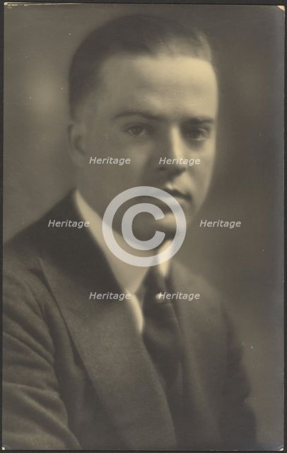 Portrait of a Man with Pearl Tie Pin, 1907-1943. Creator: Louis Fleckenstein.