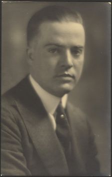 Portrait of a Man with Pearl Tie Pin, 1907-1943. Creator: Louis Fleckenstein
