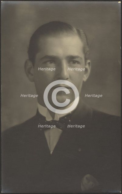 Portrait of a Man with Polka Dot Bowtie, 1907-1943. Creator: Louis Fleckenstein.