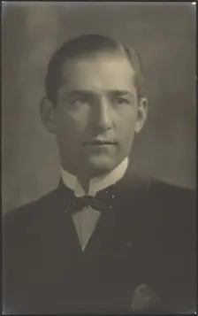 Portrait of a Man with Polka Dot Bowtie, 1907-1943. Creator: Louis Fleckenstein