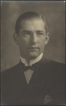 Portrait of a Man with Polka Dot Bowtie, 1907-1943. Creator: Louis Fleckenstein