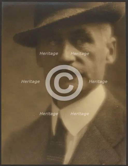 Portrait of a Man with Straw Hat, 1907-1943. Creator: Louis Fleckenstein.