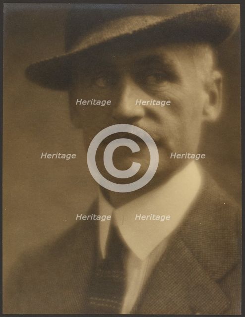 Portrait of a Man with Straw Hat, 1907-1943. Creator: Louis Fleckenstein.