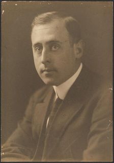 Portrait of a Man with Striped Tie, 1907-1943. Creator: Louis Fleckenstein
