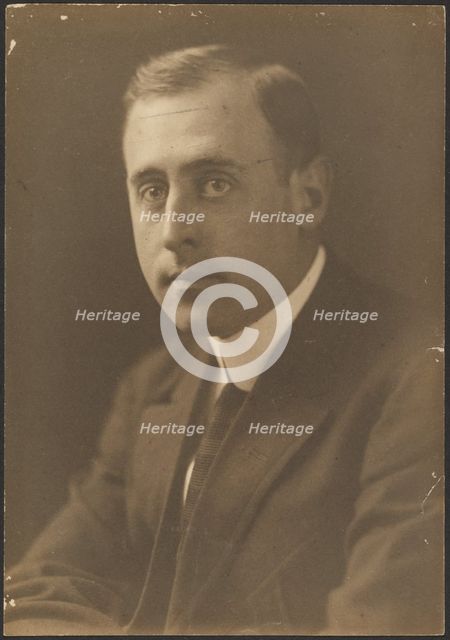 Portrait of a Man with Striped Tie, 1907-1943. Creator: Louis Fleckenstein.