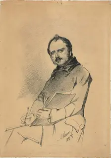 Portrait of a Man Writing, 1855. Creator: Anton Mauve