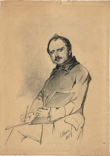 Portrait of a Man Writing, 1855. Creator: Anton Mauve