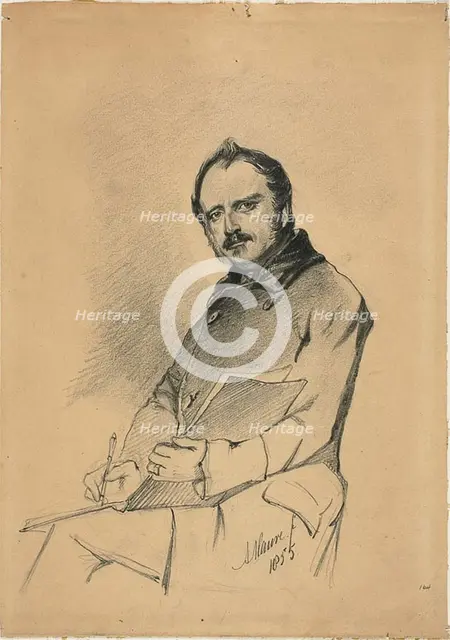 Portrait of a Man Writing, 1855. Creator: Anton Mauve.