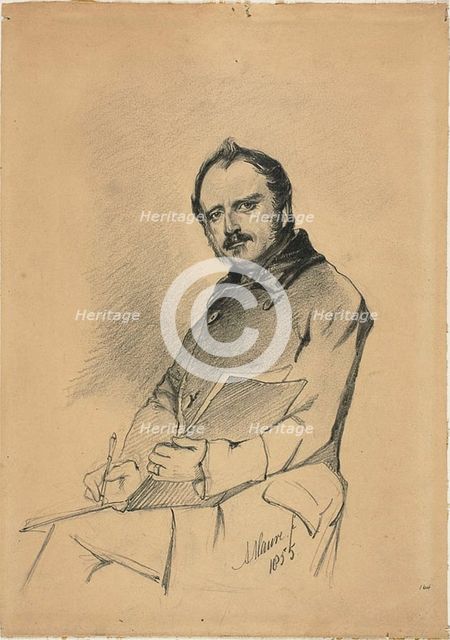 Portrait of a Man Writing, 1855. Creator: Anton Mauve.