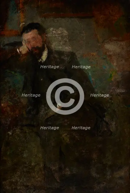 Portrait of a Man-two-sided painting, c1900. Creator: Olga Boznanska.