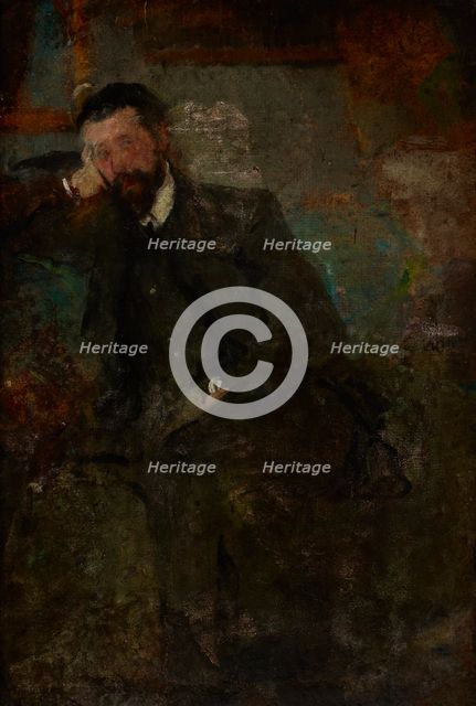 Portrait of a Man-two-sided painting, c1900. Creator: Olga Boznanska.