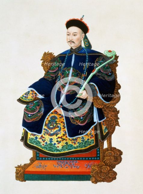 Portrait of a mandarin, China, 19th century. Creator: Unknown.