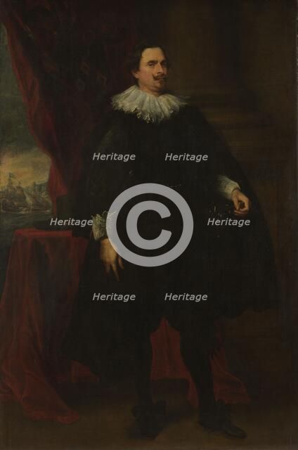 Portrait of a Male Member of the Van der Borcht Family, c.1635. Creator: Follower of Anthony van Dyck.
