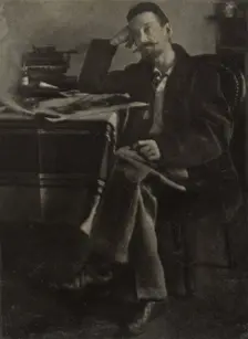 Portrait of a male artist, 1899. Creator: Leon Bovier