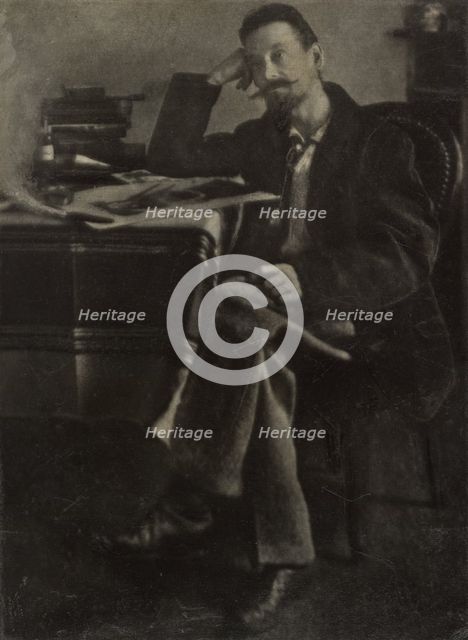 Portrait of a male artist, 1899. Creator: Leon Bovier.