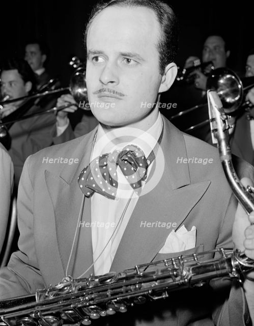 Portrait of a member of the Stan Kenton Orchestra, 1947 or 1948. Creator: William Paul Gottlieb.