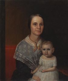 Portrait of a Mother and Child, ca. 1850. Creator: Unknown