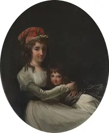 Portrait of a Mother and Daughter, c. 1794-95. Creator: Henri-Pierre Danloux (French, 1753-1809), attributed to