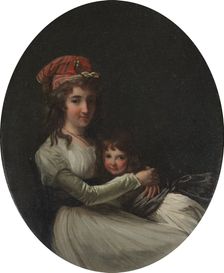 Portrait of a Mother and Daughter, c. 1794-95. Creator: Henri-Pierre Danloux (French, 1753-1809), attributed to