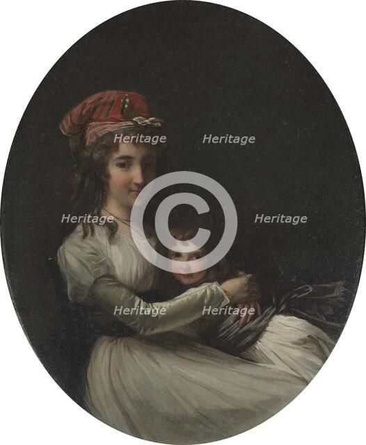 Portrait of a Mother and Daughter, c. 1794-95. Creator: Henri-Pierre Danloux (French, 1753-1809), attributed to.