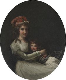 Portrait of a Mother and Daughter, c. 1794-95. Creator: Henri-Pierre Danloux (French, 1753-1809), attributed to