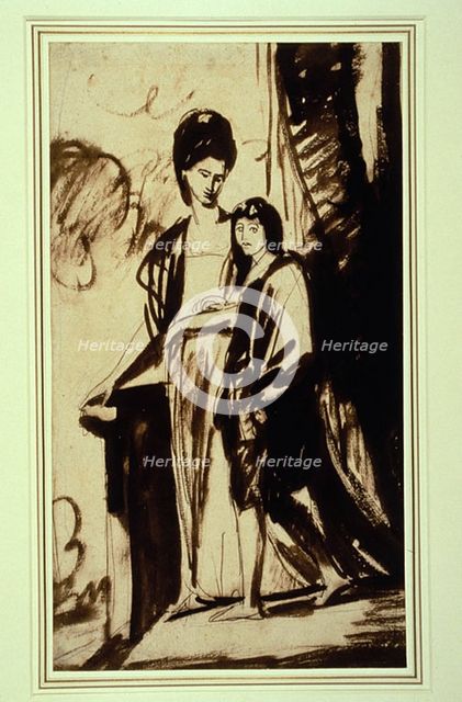 Portrait of a Mother and Her Son (Probably Jane, Duchess of Gordon, and her Son George..., c. 1778. Creator: George Romney.