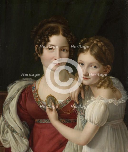 Portrait of a Mother with her Daughter , 1816-1822 . Creator: Riesener, Henri-Françoiss (1767-1828).