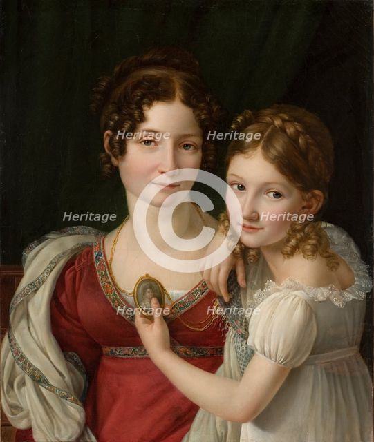 Portrait of a Mother with her Daughter, 1816-1823. Creator: Henri-Francois Riesener.