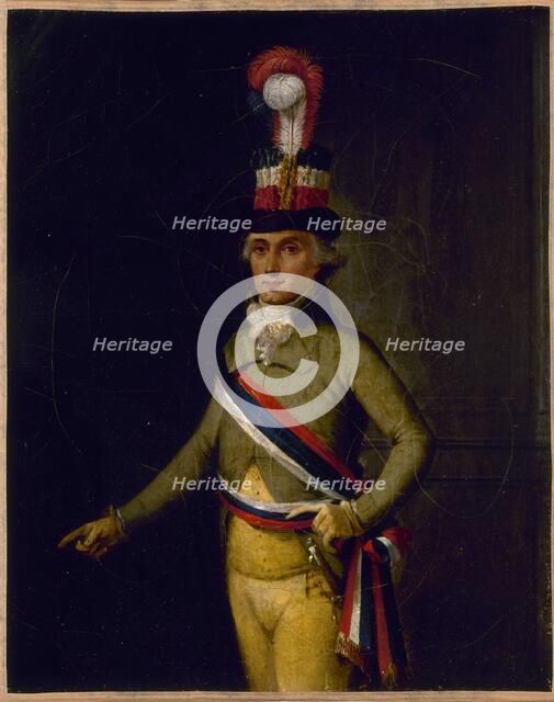 Portrait of a municipal police officer during the revolutionary era, between 1789 and 1799. Creator: Unknown.