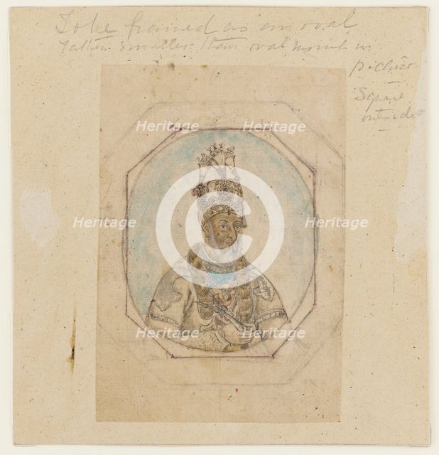 Portrait of a Mughal ruler, mid 19th century. Creator: Unknown.