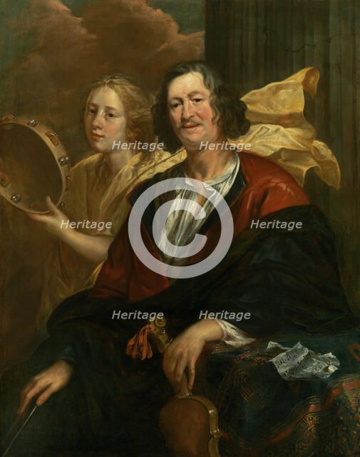 Portrait of a musician with his muse (Self-Portrait?). Creator: Jordaens, Jacob (1593-1678).