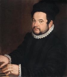 Portrait of a musician at a harpsichord, 1560-1570s. Creator: Campi; Vincenzo (1536-1591)