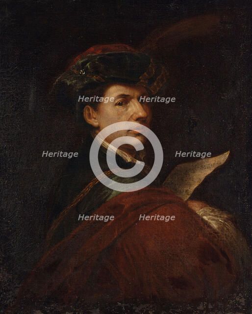 Portrait of a musician holding a sheet music. Creator: Kupecky (Kupetzky), Jan (Johann) (1667-1740).