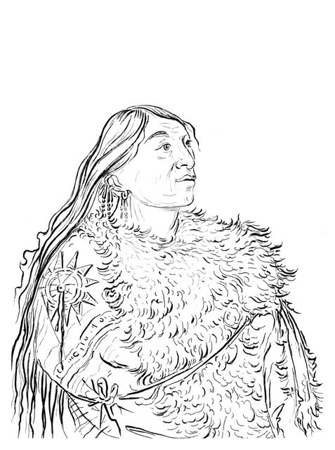 Portrait of a Native American man, 1841.Artist: Myers and Co