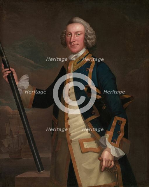 Portrait of a naval officer, 1749/58.  Creator: John Wollaston.