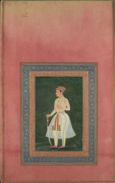 Portrait of a Noble in Gauzy White Costume, Folio from the Davis Album, 17th century. Creator: Unknown