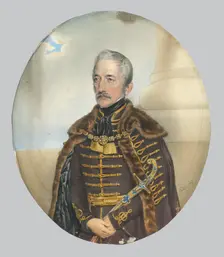 Portrait of a nobleman with a sword, 1842. Creator: Franz Eybl