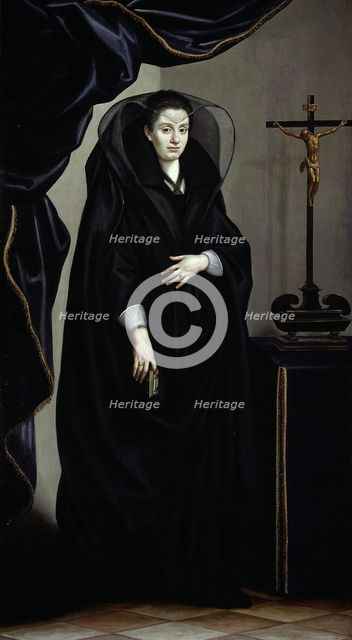 Portrait of a Noblewoman Dressed in Mourning, c. 1600. Creator: Jacopo Chimenti.