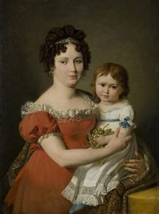 Portrait of A.P. Mailevskaya with Her Daughter, 1818. Creator: Nicolas de Courteille