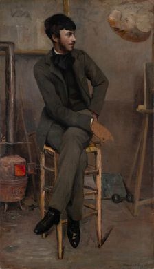 Portrait of a Painter in a Parisian Studio, 1887. Creator: Ottilie Wilhelmine Roederstein