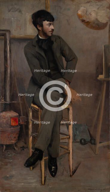 Portrait of a Painter in a Parisian Studio, 1887. Creator: Ottilie Wilhelmine Roederstein.